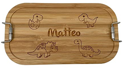 KIDSLINO Fiambrera personalizada, fiambrera infantil, fiambrera dinosaurios, fiambrera con nombre, fiambrera para guardería