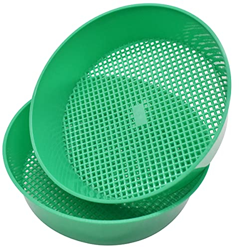 TAIZER 2 Pieza Jardín Tamiz Suelo Plástico Jardín Piedra Arena Suelo Tamiz Bonsai Tamiz de Piedra de Suelo Tamiz de Red de Jardinería Tamiz de Suelo Tamiz de Plantación Sartén Herramienta