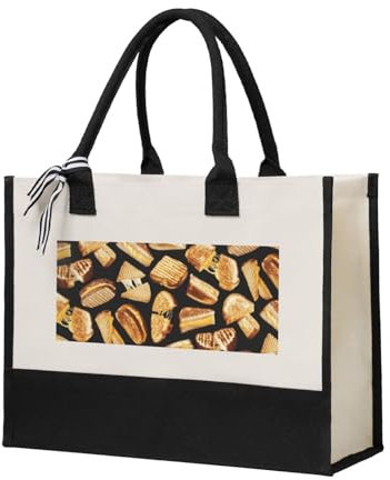 YUNWEIKEJI Sándwiches de queso asado, Bolsa de comestibles Bolsa de mano Bolsa de lona Bolso de compras, Bolsa de hombro de lona multiusos