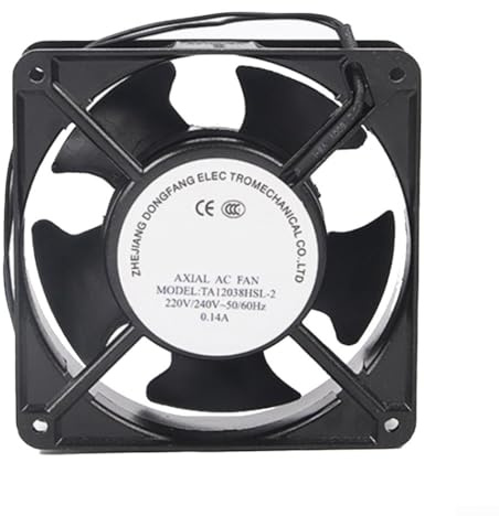 Ventilador térmico, para inserto de estufa de leña, cuchillas de metal de alta resistencia al calor, funcionamiento silencioso, circulación de aire eficiente, 120 x 120 x 38 mm, color negro