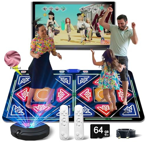 OZLET Single/Double HDMI Musical Electronic Dance mat with a Camera, a 64G Large Memory Card, Including 1030 Games,650 Songs, 81 Music Videos,Suitable for TV use,a Luxurious Gift for Boys and Girls