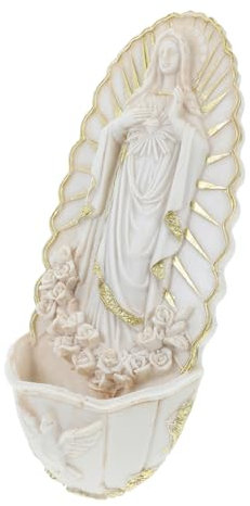 ibasenice Bénitier Mural Résine Guadalupe Décoration Murale pour Entrée Bénitier Suspendu