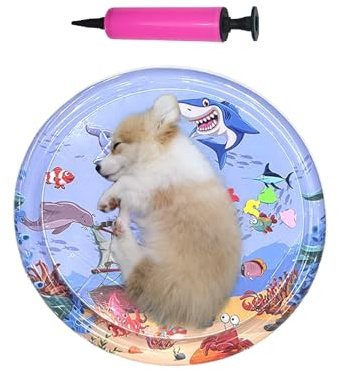 Acunny Tapis rafraîchissant pour Chat, Base Interactive pour Jeux de Chat, Coussin Multi-Usage pour l'intérieur et l'extérieur, Piscine, Voyage, Sommeil