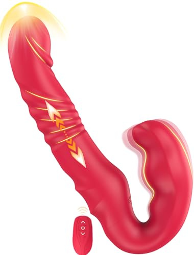 Strap On Sin Tirantes Vibradores Consoladores con Vibración, Strap-On Vibrador Dildo Doble Juguetes Eróticos para Pareja Sexuales Lesbianas Mujer, Doble Penetración Strapon Control remoto, Sex Toys