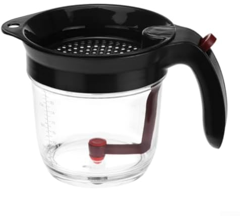 Séparateur de graisse pour une cuisine plus saine, séparateur de graisse de 4 tasses avec dégagement inférieur et échelle de mesure, séparateur d'huile en plastique résistant à la chaleur avec