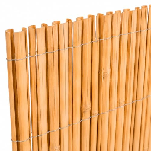Arella In Bamboo Naturale A Canna Spaccata Per Recinzione E Privacy Decorazione Giardino Balcone Canniccio Frangivento Resistente Bambù Con Filo Metallico 1.5 X 3 Metri