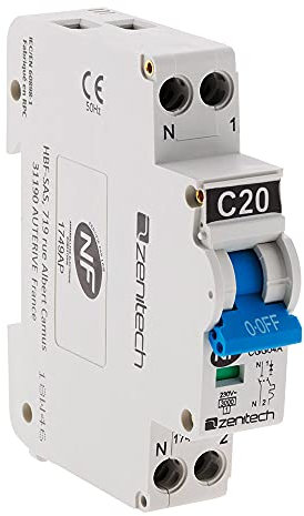 Zenitech - Disjoncteur PH/N - 20A NF pour cumulus et chauffe-eau