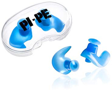 PI-PE Tapones para los oídos de silicona impermeables para niños, cómodos tapones para los oídos para nadar, bucear y hacer snorkeling, protección contra el agua con caja de almacenamiento, color azul