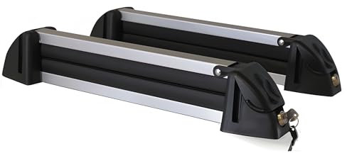 Dachträger Rio 120 + Skiträger/Snowboardträger/Skihalter Alu 4 Paar Ski kompatibel mit Mercedes C-Klasse Kombi 93-14