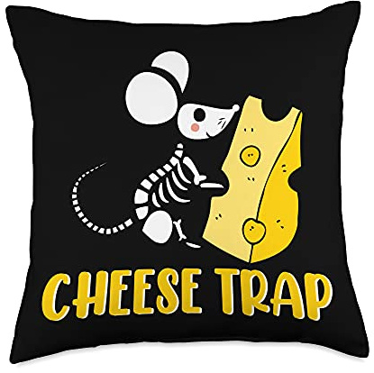 Cheese Trap Little Mouse Cute Rat Cheese Lover Animal Throw Pillow