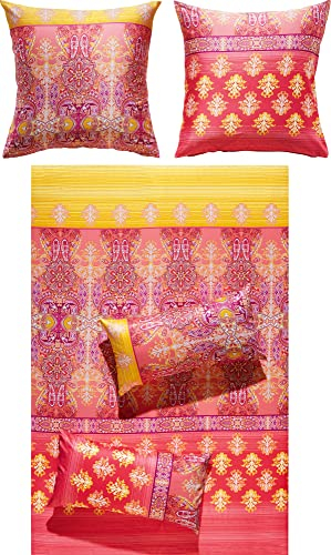 Erwin Müller Bettwäsche Mako-Satin Koralle-gelb Größe 1x 135x200 cm + 1x 80x80 cm