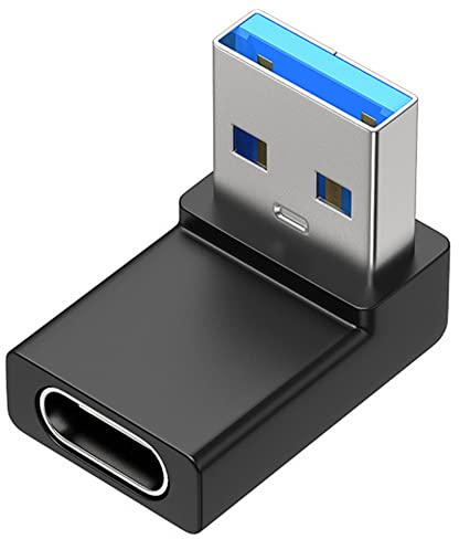 Mepsies Adaptador USB C a USB 3.0, USB-C Hembra a USB-A Macho Adaptador OTG Ángulo Recto de 90 Grados Compatible con iPhone 11 12 13 Pro, Samsung Galaxy S22 S21 S20, MacBook, en Coche y Más