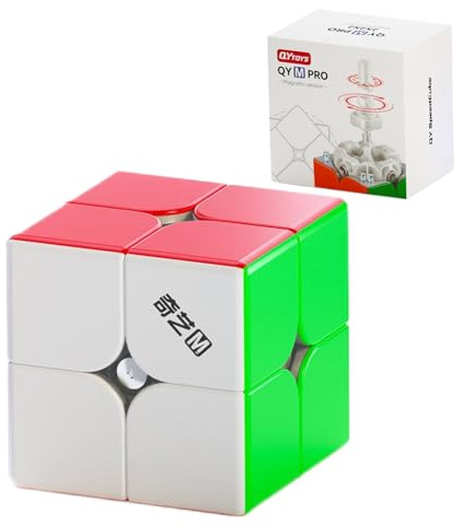 Speed ​​Cube, QY MS 2 x 2 Magnetisk Magisk Kub Rotera Snabb och Smidig Utan Klistermärke 3D-Pussel Snabbare Leksaker för Speed ​​Cube Fans