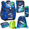 Goldkids Schulranzen Schulranzen-set NASA USA Weltraum Ranzen Kinderrucksack Federmappe Schuhbeutel Trinkflasche Brotdose Regenschutz Motivdruck Flugzeug 6-teilig