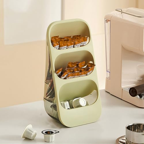 Hosoncovy Organizador de bolsas de té, soporte de almacenamiento de 3 capas para bolsas de té, cápsulas de café, azúcar, contenedores de caja de té, estante para bolsitas de té, soporte de estación de