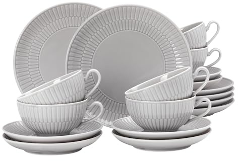 Seltmann Weiden, Amina, Teeservice 18-teilig klein, warmgrey, Grau