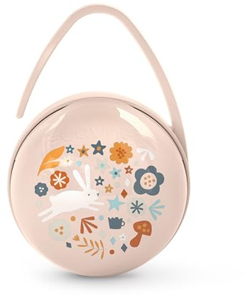Suavinex, Boîte à Tétine Duo avec Capacité pour 2 Sucettes. Pochette pour Sucettes, Boîte à Sucette avec Anse Flexible, Étui Sucette, pour Bébés +0 Mois, Wonderland Rose