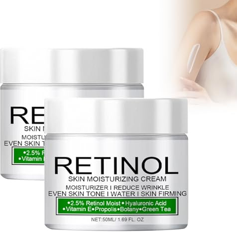 Crema Hidratante Con Retinol - 2 Unidades - Antienvejecimiento, Reduce Arrugas Y Líneas Finas, Ilumina La Piel - Para Todo Tipo De Pieles - Hidratante Intensa Para Partes Del Cuerpo