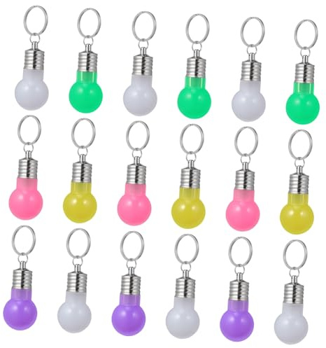 CONGARTENO 21piezas Llaveros Led Bombilla Intermitente Colorida Mini Lámpara Luz Colgante Llavero Accesorio Mochila Bolsa