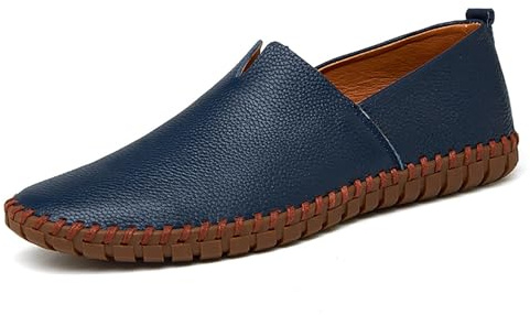 Hombre Cuero Zapatos de taco bajo Sin cordones - Confort Casual Oficina Uso Cotidiano Zapatos Negro Blanco Azul Marrón Amarillo Marrón