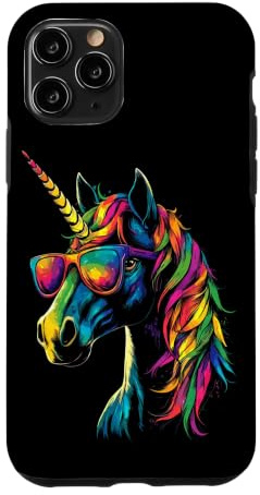 Licorne Coloré Arc-en-Ciel Cavalière Chevaux Équitation Coque pour iPhone 11 Pro