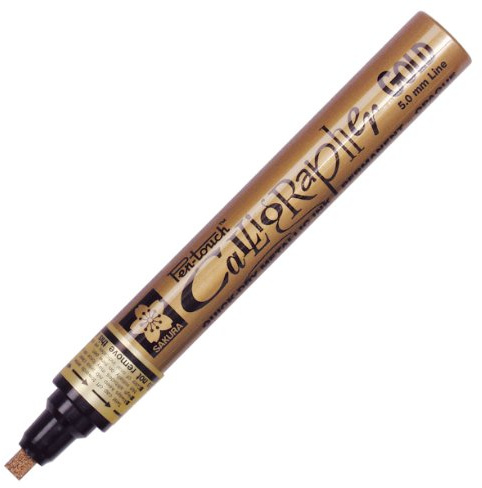 SAKURA - Pen-Touch Calligraphy Marker - Medium - Gold, 410502