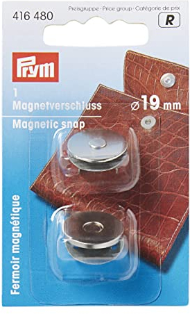 Prym 416480 Magnet-Verschluß 19 mm silberfarbig Snap, Metall, Silber, 1 Stück
