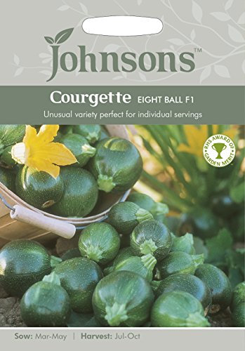 Johnsons 13179 Vegetable Seeds, COURGETTE Eight Ball F1