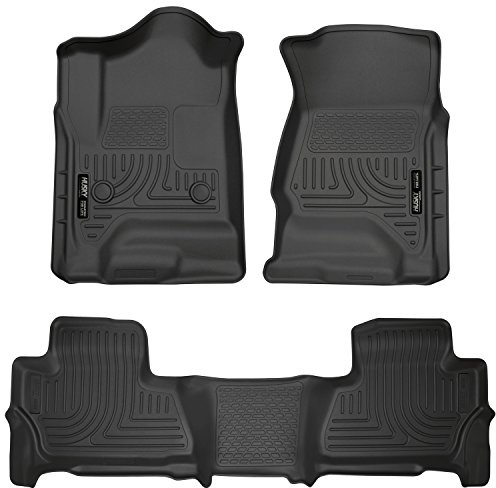 Husky Liners Weatherbeater Floor Mats | Fits 2015-2020 Chevrolet Tahoe & GMC Yukon | Front & 2nd Row, 3-pc Black - 99201