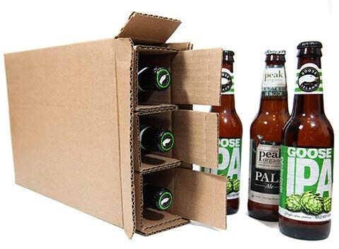SpiritedShipper Three Bottle Shipper - 375ml / Beer - Kraft (10 Boxes and Inserts)