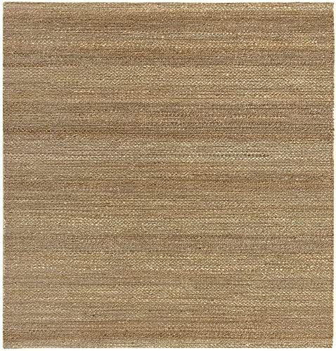 HAMID - Tappeto Giralda in juta, 100% fibra di juta naturale, morbido e resistente, tessuto a mano, per soggiorno, sala da pranzo, camera da letto, corridoio, colore naturale (200x200 cm)