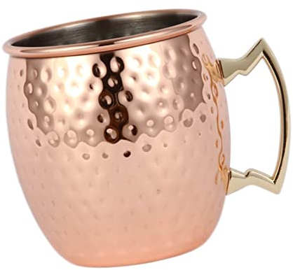 HERCHR Tazas De Mula De Moscú De 19 Oz, Taza De Mula De Moscú De Cobre Martillado, Revestimiento De Acero Inoxidable, Taza De Bebida De Cóctel Chapada En Cobre Puro Para Cóctel