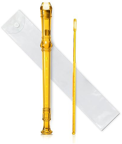 Flerfärgad 8-håls Lång Flöjtinstrument För Nybörjare Musikalisk Sopran-plastblockflöjt nybörjare sopran blockflöjt (Color : Yellow)