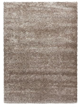 Hochflor Teppich Baquoa Läufer, Farbe: Taupe, Größe:60x110 cm