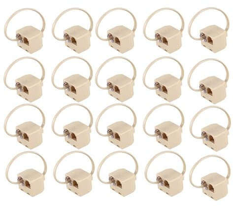 KEALLANS 20X RJ11 6P4C Enchufe de 2 Vias para Adaptador de Divisor de de Conector de Telefono