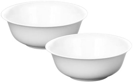 Wilmax - Schale aus Porzellan - 700ml - 2er Set - Salatschüssel - Weißer Schüssel für Snacks, Salat - Ø 15cm - Obstschale - Müsli-Schale - Elegant und Kratzfest - Ideal als Geschenk