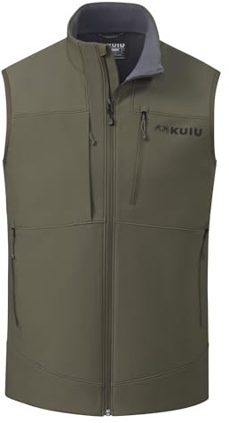 KUIU Guide PRO Vest – Wind & Water-Resistant Soft Shell Hunting Vest, Durable & Quiet with Fleece Lining for Cold Weather