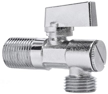 YWBL-WH Válvula de Parada de ángulo de Latón de Cuarto de Vuelta, Bola de, Salida de Entrada de Rosca Macho para Fregadero, Baño, Inodoro, Cocina, Agua con de Metal Sólido Ergonómico