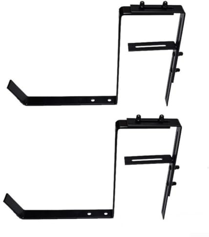 Soporte para macetas ajustable para adaptarse a macetas de balcón o alféizar de ventana, no necesita montaje de taladro, estructura de hierro diseñada para un uso estable y resistente a la intemperie
