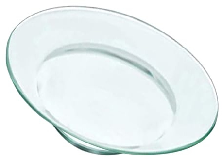ELAYARD Piatto in Vetro Trasparente 12 CM per Scaldare Cera e Oli Essenziali Piastra Scalda-Fragranze Riutilizzabile per Aromaterapia e Profumazione Ambienti