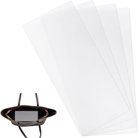 CALFOVERA 4 Pieza de Moldeador de Bolsos Acrílico Transparente de 35 x 18cm, Inserto Rectangular para Hacer Bolsos, Base Moldeadora, Estabilizador Inferior para Manualidades, Bolsos de Cuero