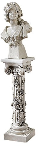 Design Toscano EU2866 Rose Garland Indoor/Outdoor Pedestal Plant Stand, 11 Inches Wide, 34 Inches Tall, Handcast Polyresin, Antique Stone Finish