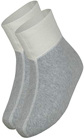 wobera Angora Fußwärmer oder Bettschuhe mit 75% Angora (Gr. 2 (38-42), Farbe: silbergrau mit weißem Bündchen)