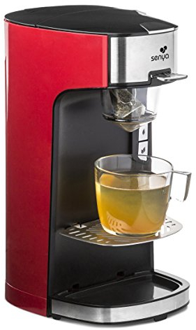 Senya Máquina de Té Tea Time, Tetera Eléctrica Compatible Con Té Suelto O En Bolsita, Roja