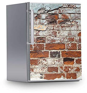 Kühlschrank Aufkleber I Dekosticker für Kühlschranktür - Klebefolie Sticker selbstklebend I Tattoo Küche - Design: Backstein