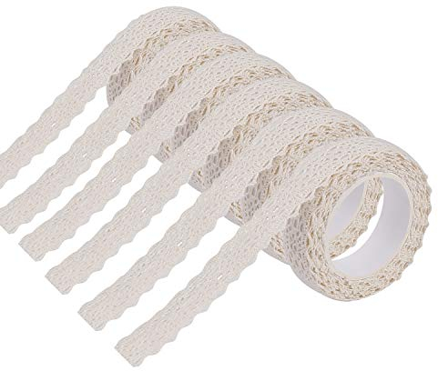 Spitzenband Selbstklebende Vintage Dekoband Spitze Bordüre für Basteln Hochzeit Verzierung der Geschenke DIY Handwerk 2 Yards × 6 Rollen Beige