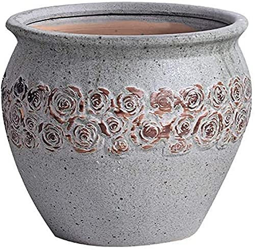 DHRH Garten Ornamente Blumentöpfe, XL Vintage Keramik Groß, Steinzeug Großer Boden Großer Antiker Sukkulenter Schmetterling Orchideen Topf Keramik Hotel Blumentopf, L (XL)