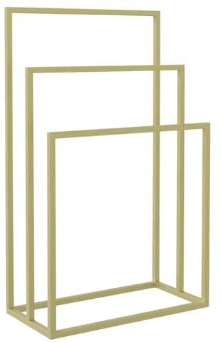 vidaXL Toallero de Pie Estantes Almacenamiento para Baño Exhibición Soporte Ropa Secado Organizador Mantener Orden Accesorio de Hierro Dorado