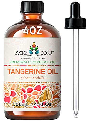 EVOKE OCCU Aceite Esencial de Mandarina 118ml, Aceite Puro y Natural de Mandarina para el Cuidado de la Piel y el Cabello, Difusor de Aromaterapia, Fragancia DIY y Masaje