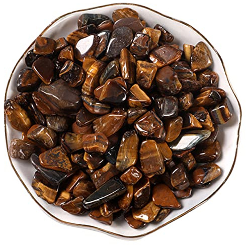 DOITOOL 1 Juego De Grava De Ojo De Tigre Amarillo Rocas Irregulares Plantas Jarrones De Vidrio Jarrones De Vidrio para Acuario Guijarros Ornamentales Decorativos Rocas Naturales De